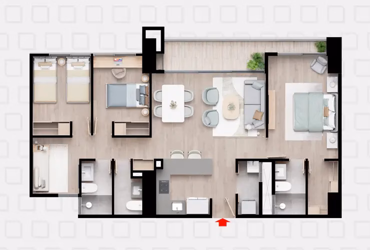 Apto 96 m²