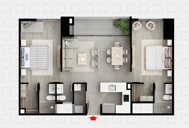 Apto 56 m²