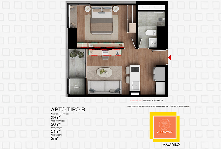 Apto 39 m²