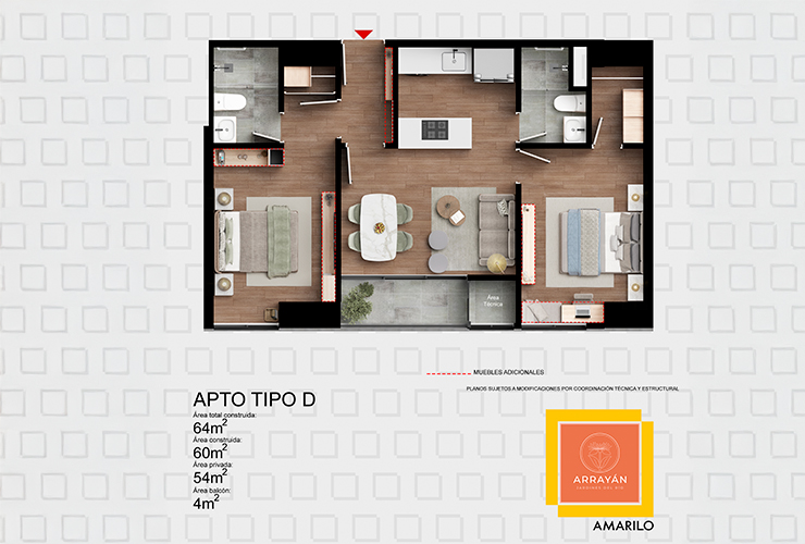 Apto 64 m²